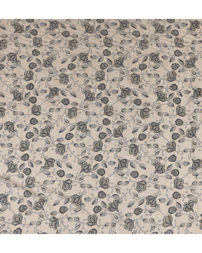 Sand Beige Floral Vine Cotton Lawn Fabric 110cm