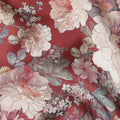 Terracotta Red Synthetic Satin Fabric 110cm