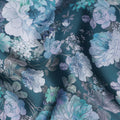 Teal Blue Synthetic Satin Fabric 110cm