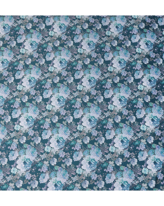 Teal Blue Synthetic Satin Fabric 110cm