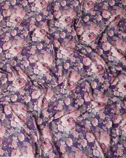 Royal Purple Synthetic Satin Fabric 110cm