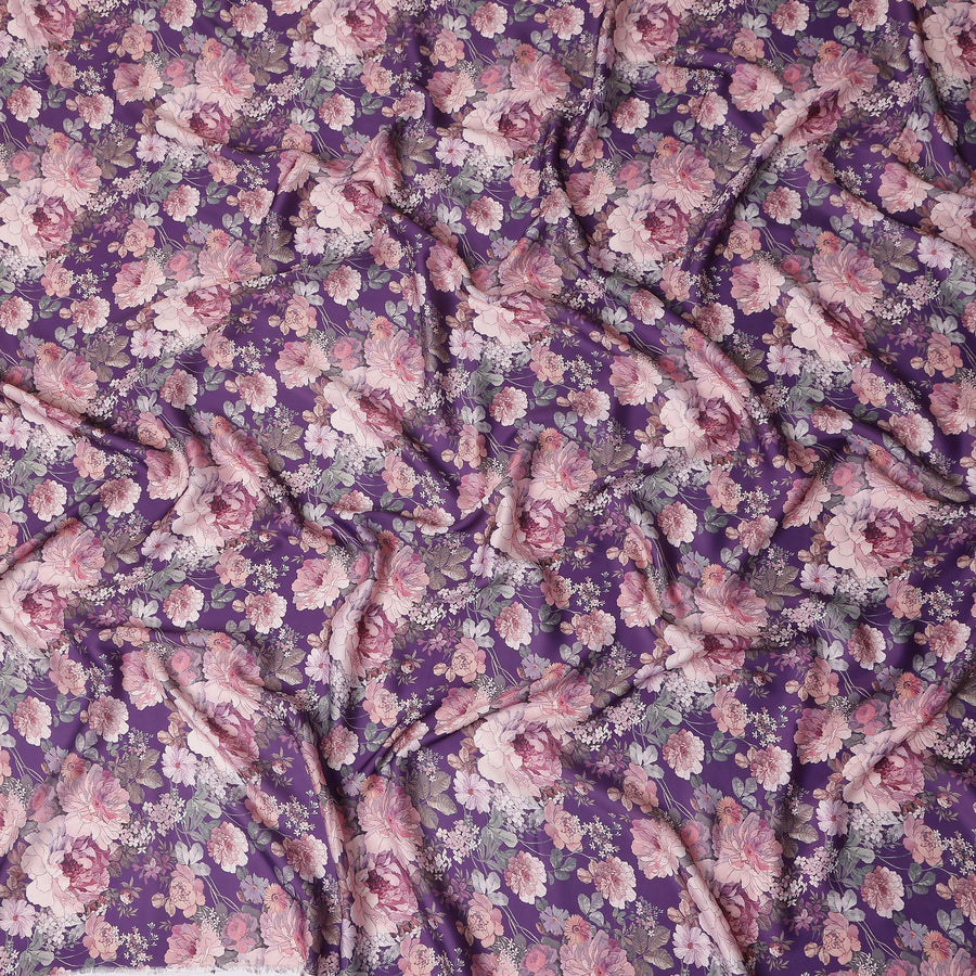 Royal Purple Synthetic Satin Fabric 110cm