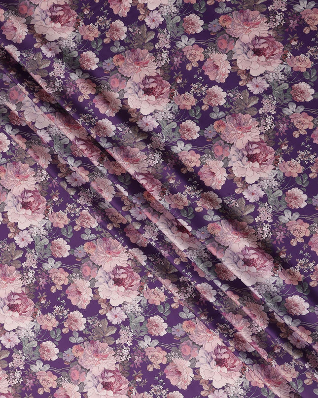 Royal Purple Synthetic Satin Fabric 110cm