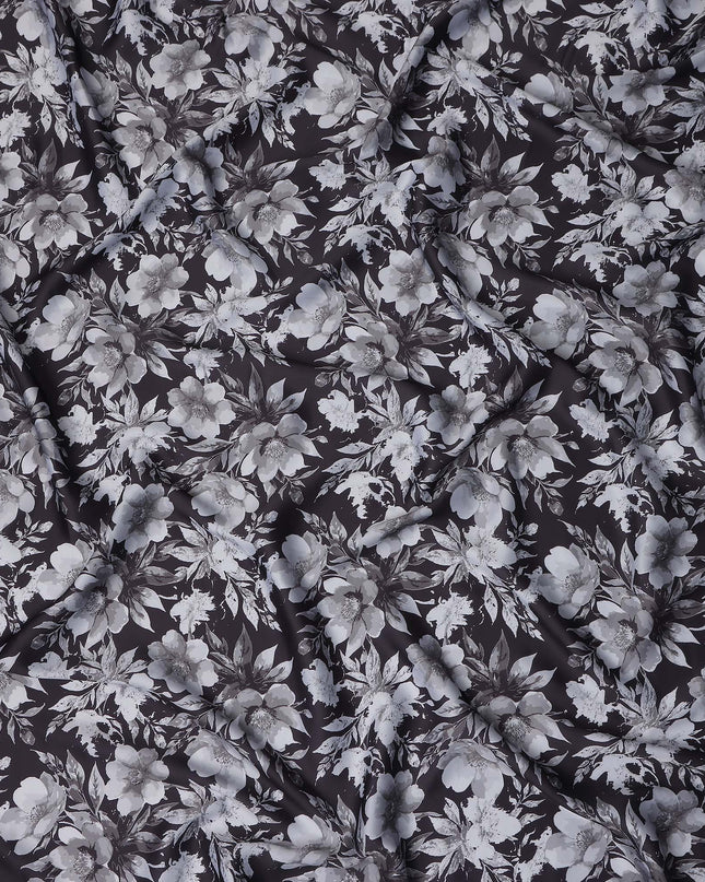 Charcoal Grey Synthetic Satin Fabric 110cm