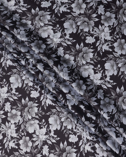 Charcoal Grey Synthetic Satin Fabric 110cm