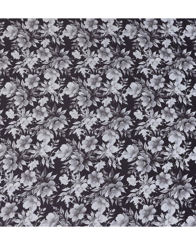 Charcoal Grey Synthetic Satin Fabric 110cm