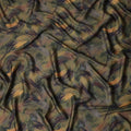 Olive Green Synthetic Satin Fabric 110cm