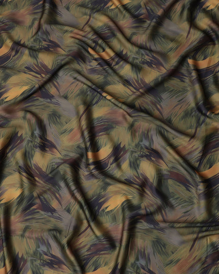 Olive Green Synthetic Satin Fabric 110cm