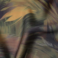 Olive Green Synthetic Satin Fabric 110cm