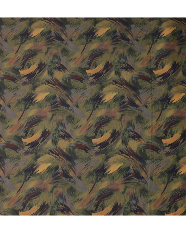 Olive Green Synthetic Satin Fabric 110cm