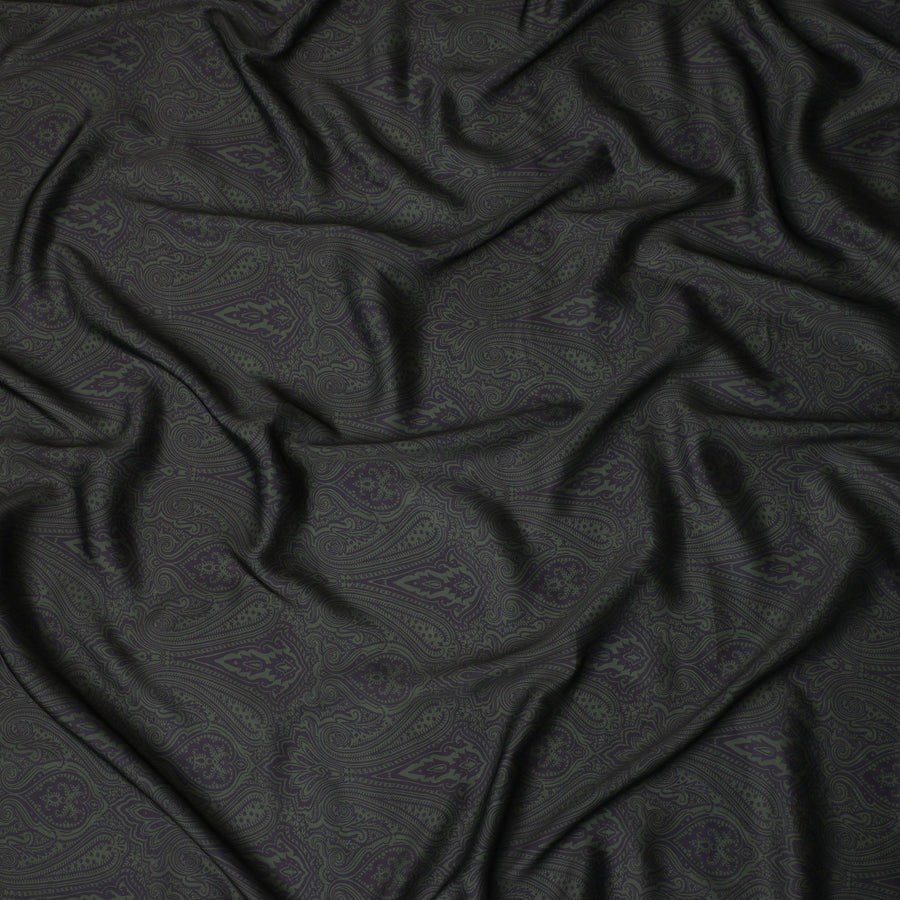 Moss Green Synthetic Satin Fabric 110cm
