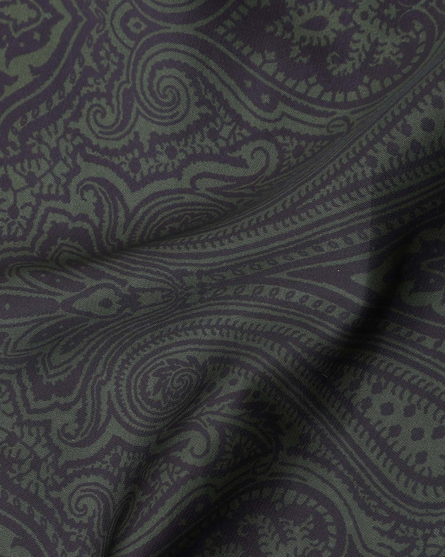 Moss Green Synthetic Satin Fabric 110cm
