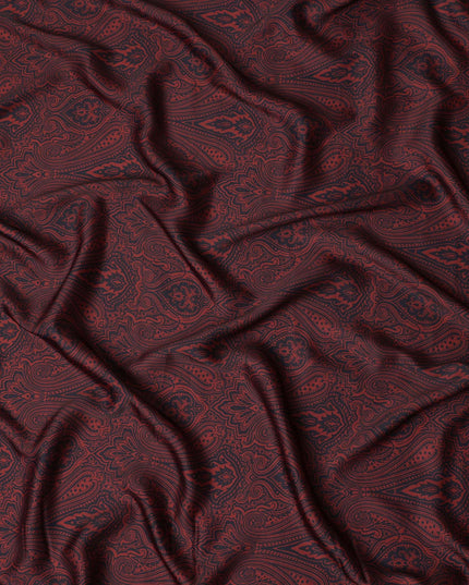 Maroon Red Synthetic Satin Fabric 110cm