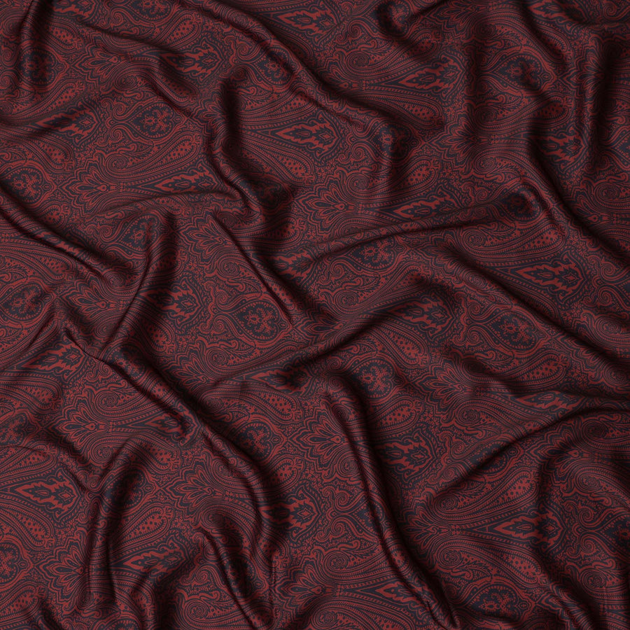 Maroon Red Synthetic Satin Fabric 110cm