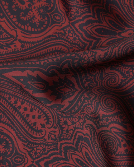 Maroon Red Synthetic Satin Fabric 110cm