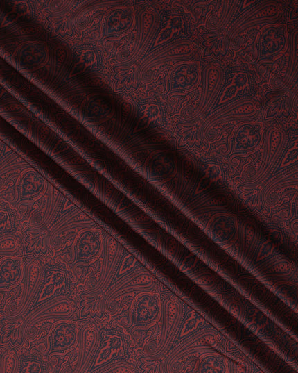Maroon Red Synthetic Satin Fabric 110cm
