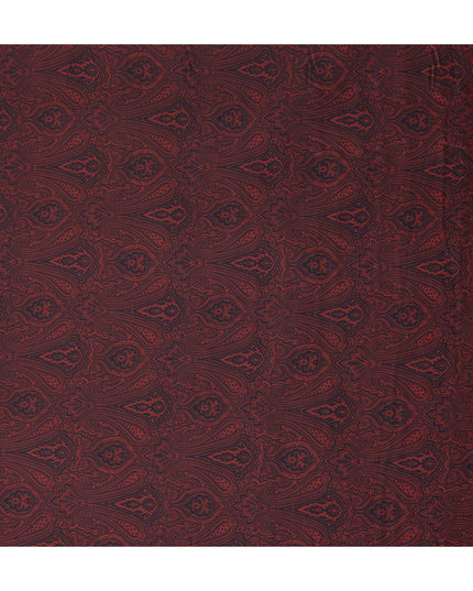 Maroon Red Synthetic Satin Fabric 110cm