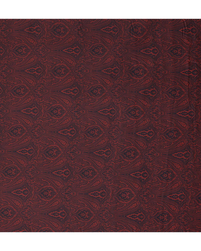 Maroon Red Synthetic Satin Fabric 110cm