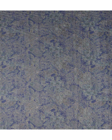 Indigo Blue Paisley Cotton Lawn Fabric 110cm