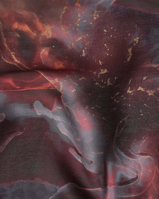 Deep Maroon Synthetic Satin Fabric 110cm