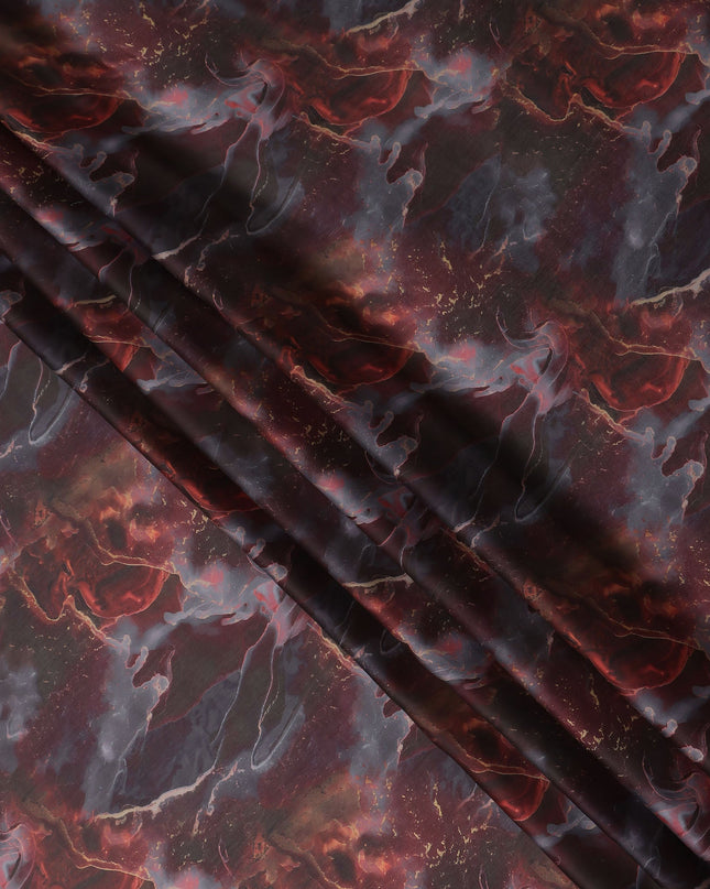 Deep Maroon Synthetic Satin Fabric 110cm