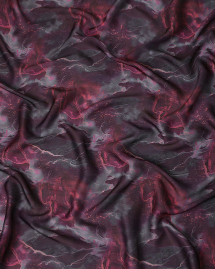 Deep Plum Synthetic Satin Fabric 110cm