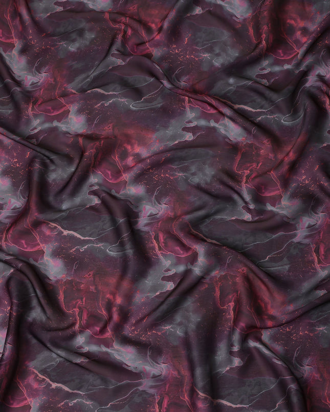 Deep Plum Synthetic Satin Fabric 110cm