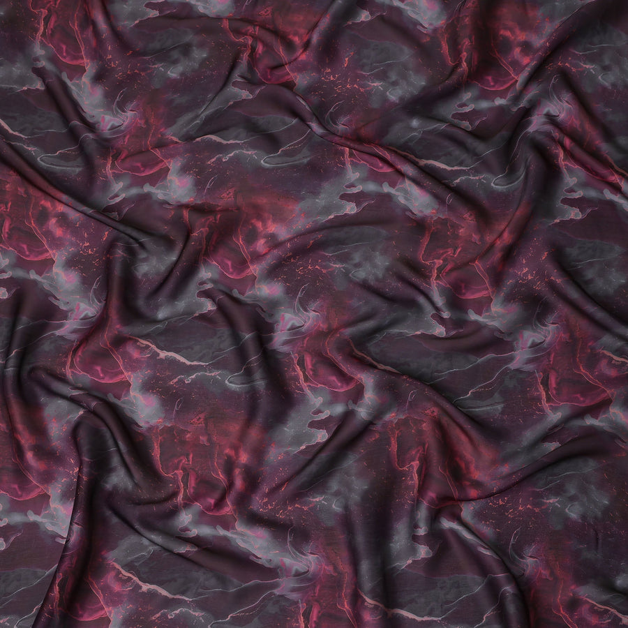 Deep Plum Synthetic Satin Fabric 110cm