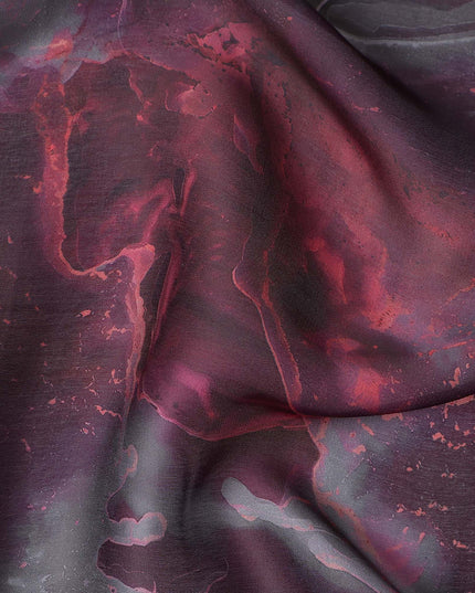 Deep Plum Synthetic Satin Fabric 110cm