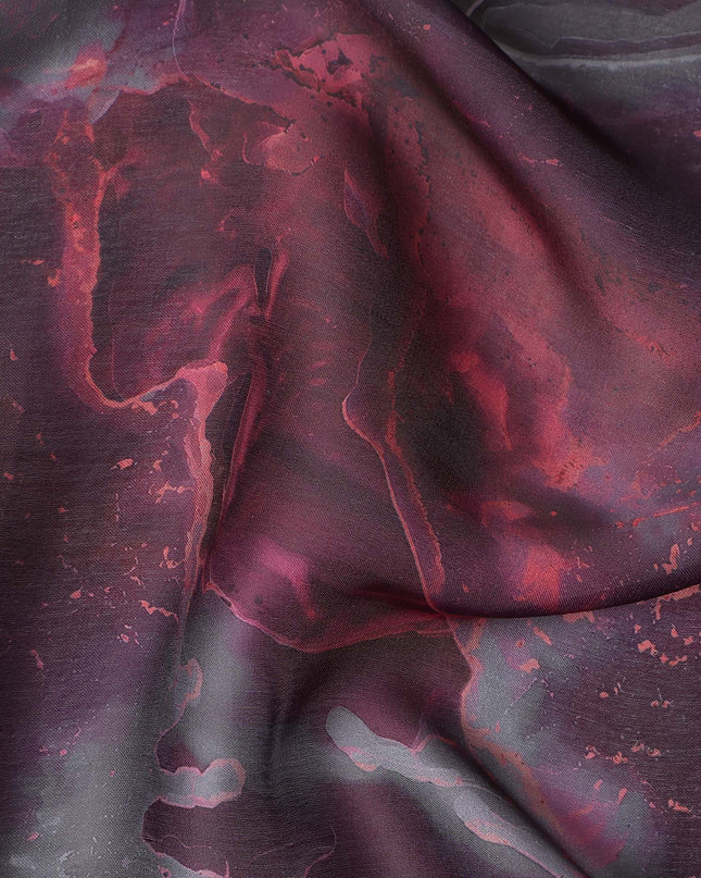 Deep Plum Synthetic Satin Fabric 110cm