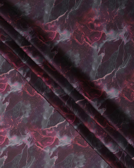 Deep Plum Synthetic Satin Fabric 110cm