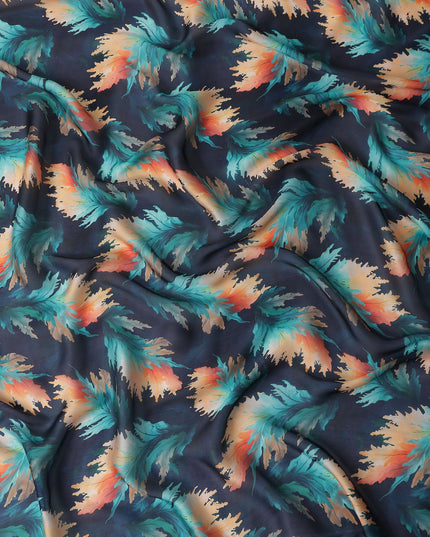 Navy Blue Synthetic Satin Fabric 110cm