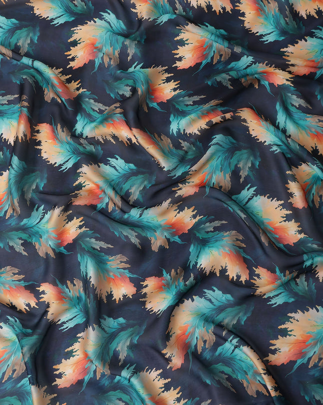 Navy Blue Synthetic Satin Fabric 110cm