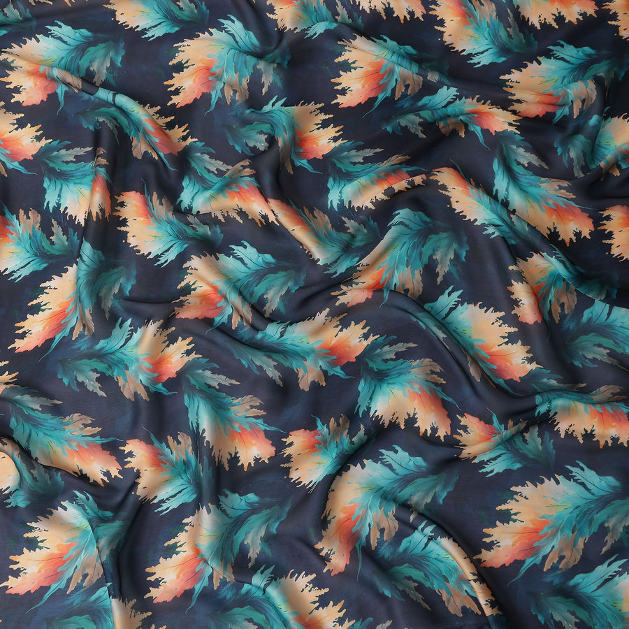 Navy Blue Synthetic Satin Fabric 110cm