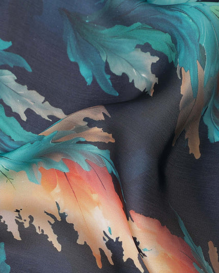 Navy Blue Synthetic Satin Fabric 110cm