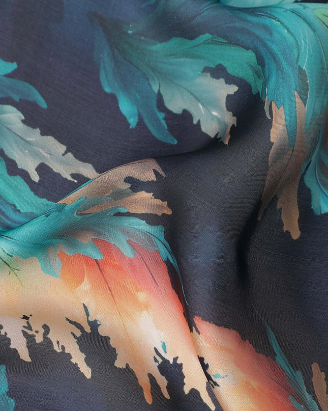 Navy Blue Synthetic Satin Fabric 110cm