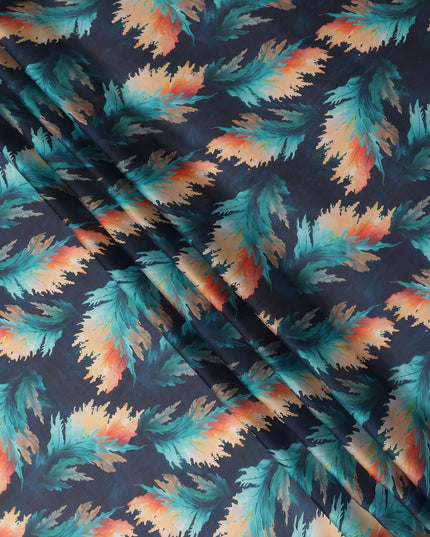 Navy Blue Synthetic Satin Fabric 110cm