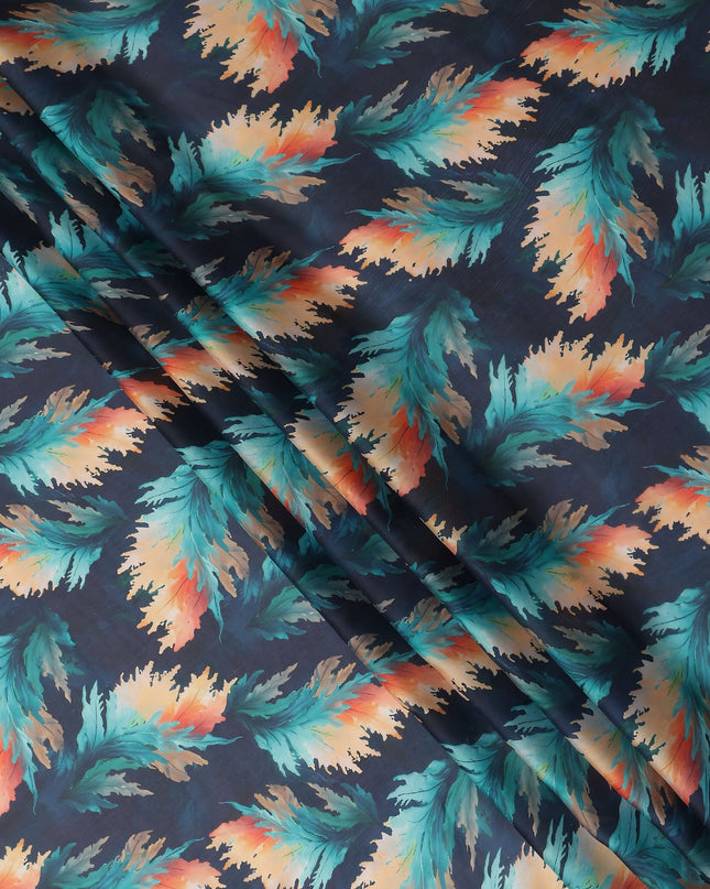 Navy Blue Synthetic Satin Fabric 110cm