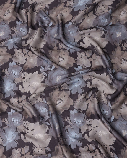 Taupe Grey Synthetic Satin Fabric 110cm