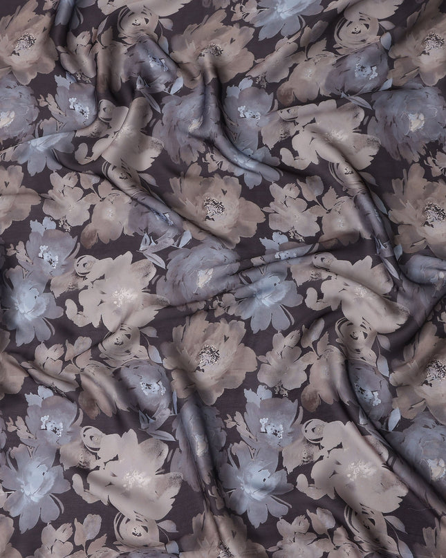 Taupe Grey Synthetic Satin Fabric 110cm