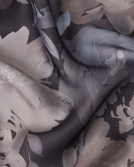 Taupe Grey Synthetic Satin Fabric 110cm