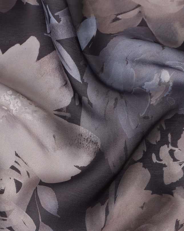 Taupe Grey Synthetic Satin Fabric 110cm