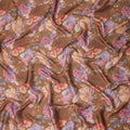 Caramel Brown Synthetic Satin Fabric 110cm