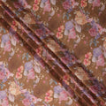 Caramel Brown Synthetic Satin Fabric 110cm