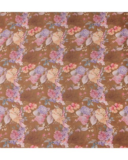 Caramel Brown Synthetic Satin Fabric 110cm