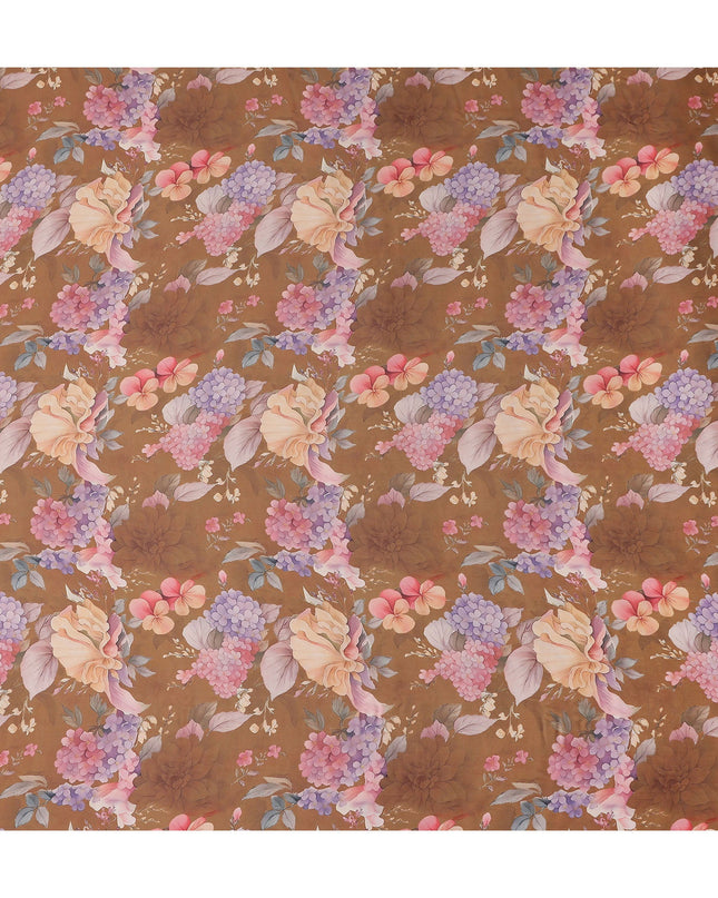Caramel Brown Synthetic Satin Fabric 110cm