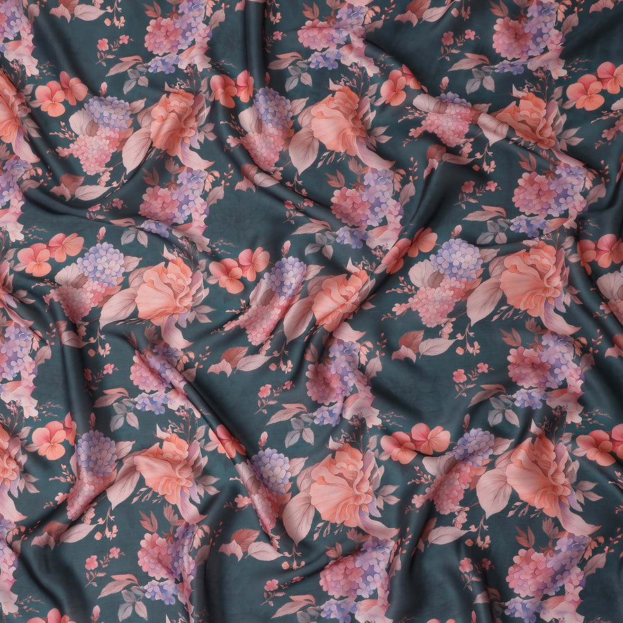 Deep Teal Synthetic Satin Fabric 110cm