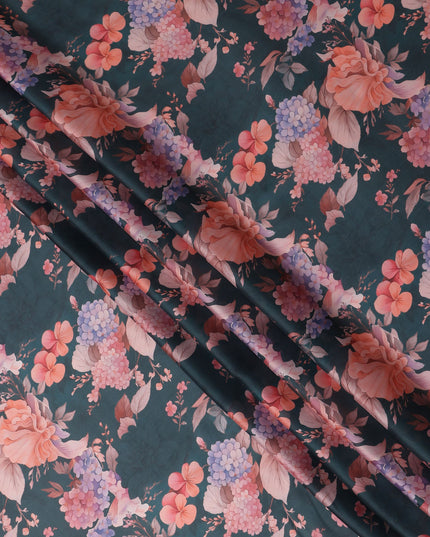 Deep Teal Synthetic Satin Fabric 110cm