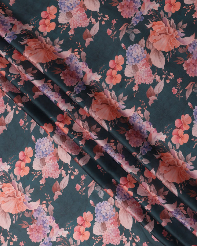 Deep Teal Synthetic Satin Fabric 110cm