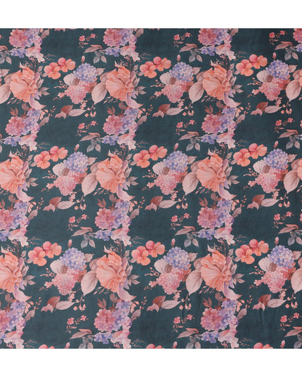 Deep Teal Synthetic Satin Fabric 110cm